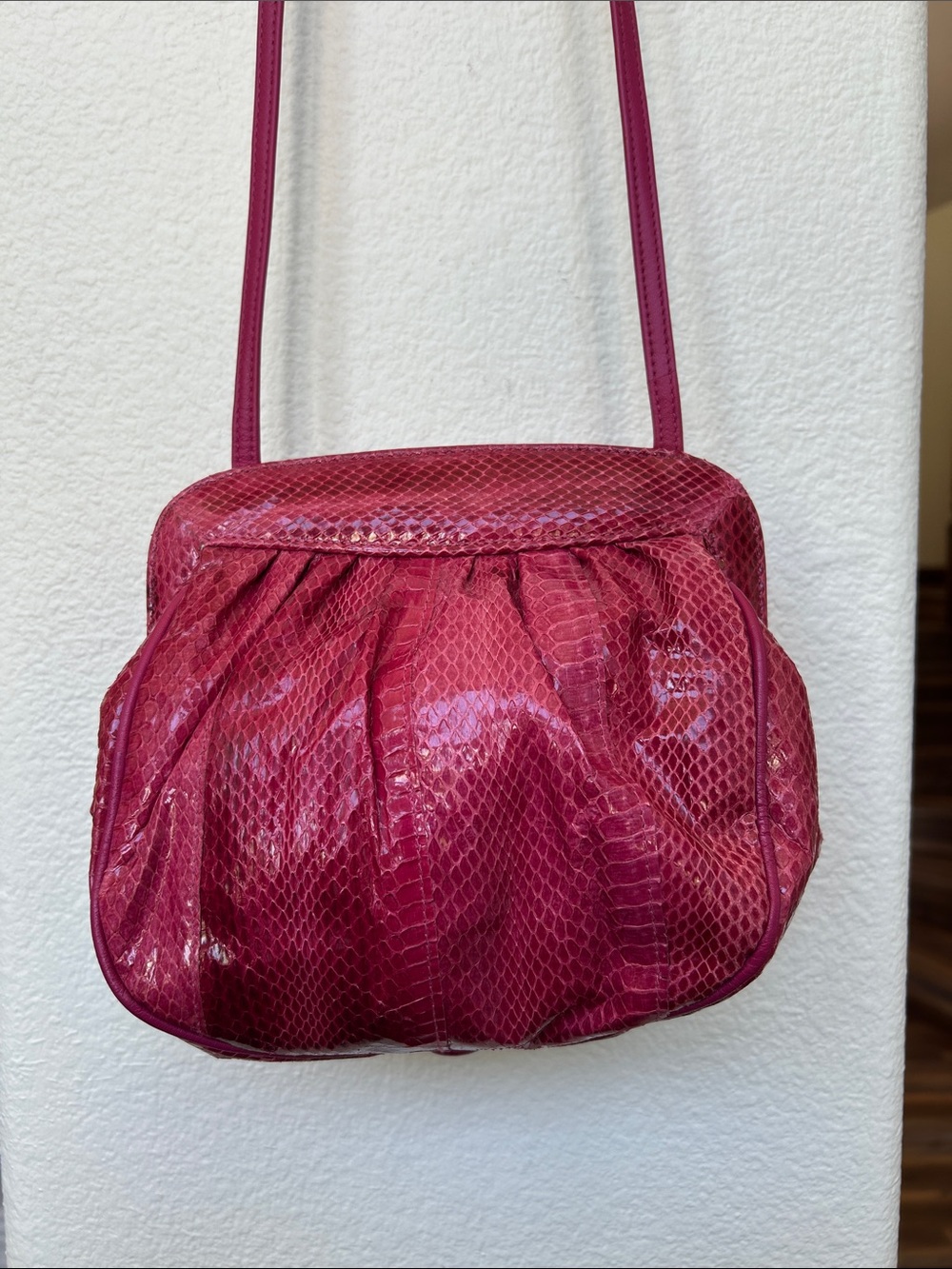 Clemente Fuchsia Snakeskin  Women's Crossbody Bag